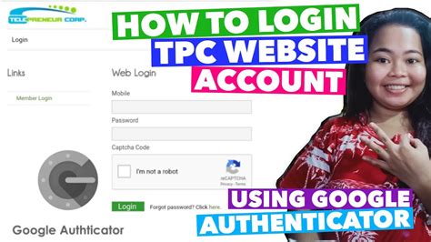 www tpcph com log in|How to log in to TPC web account using google authenticator!.